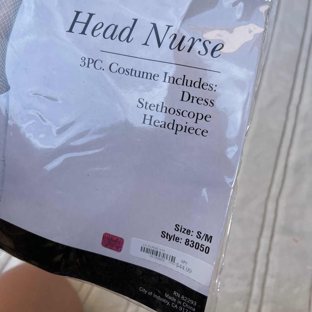 Leg Avenue White Nurse Costume with Red Trim - Picture 3 of 3